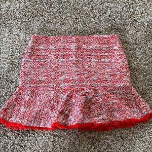 Zara Red Tweed Mini Skirt 🤍❤️